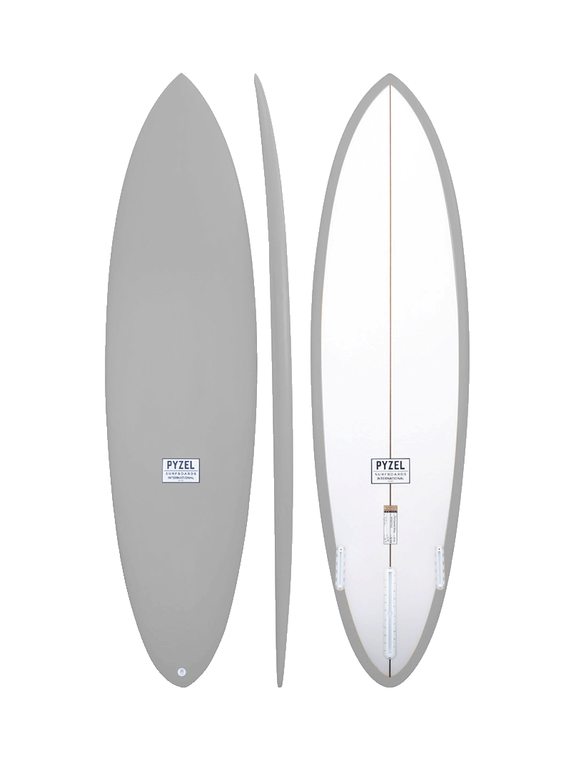 Pyzel Mid Length Crisis Surfboard Futures - Grey