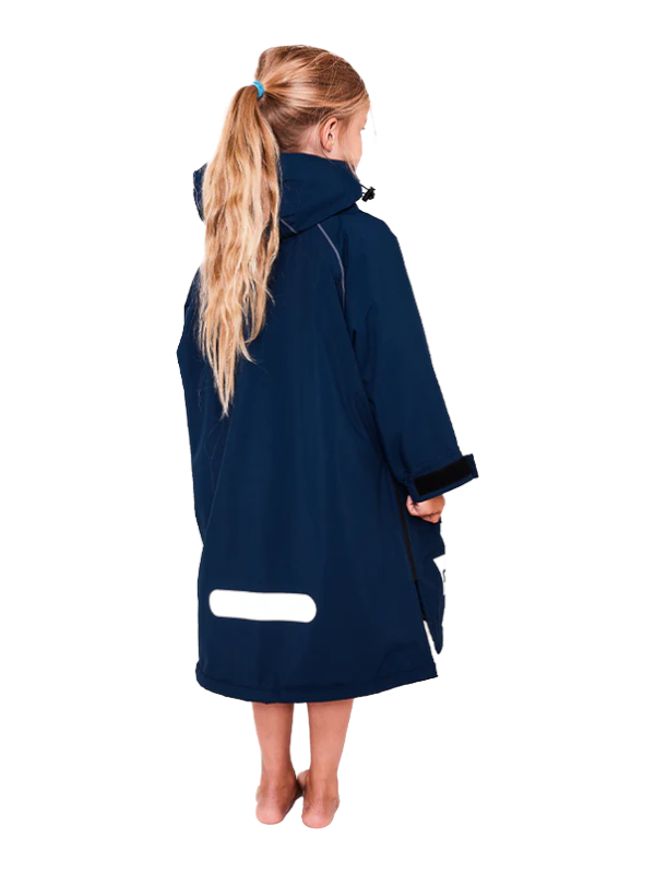 Red Original Change Kids Poncho Half-Zip Long Sleeve - Navy