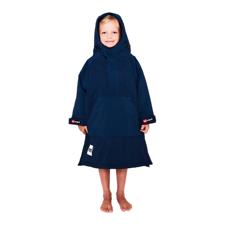 Red Original Change Jacket Kids Half-Zip Long Sleeve - Navy-Changing Robes-troggs.com