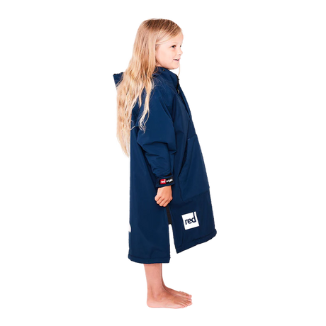 Red Original Change Jacket Kids Half-Zip Long Sleeve - Navy-Changing Robes-troggs.com