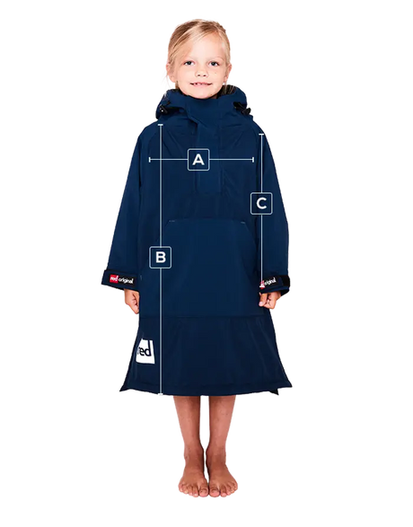 Red Original Change Jacket Kids Half-Zip Long Sleeve - Navy-Changing Robes-troggs.com