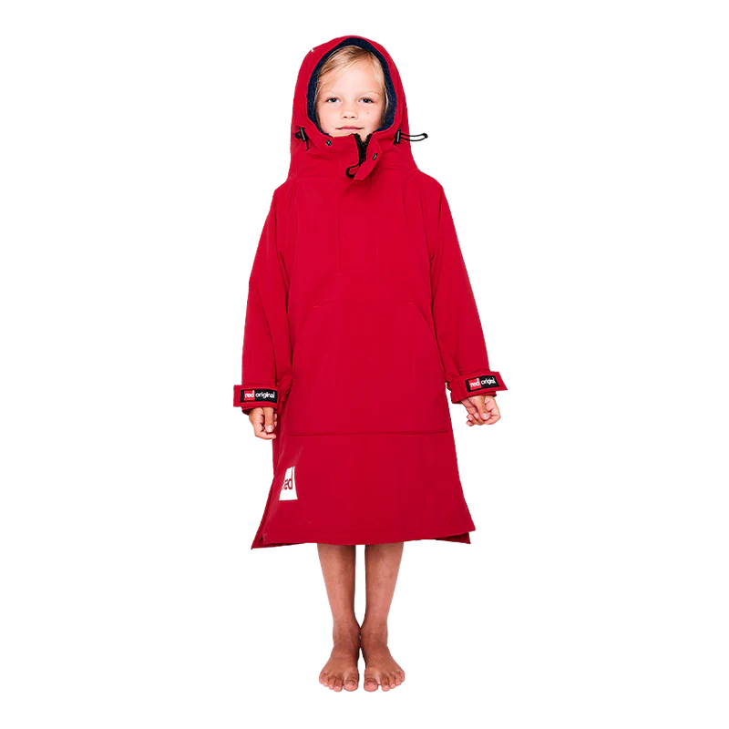 Red Original Change Jacket Kids Half-Zip Long Sleeve - Red-Changing Robes-troggs.com