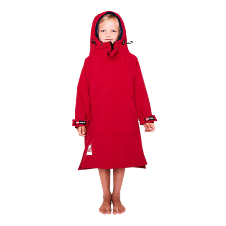 Red Original Change Jacket Kids Half-Zip Long Sleeve - Red-Changing Robes-troggs.com