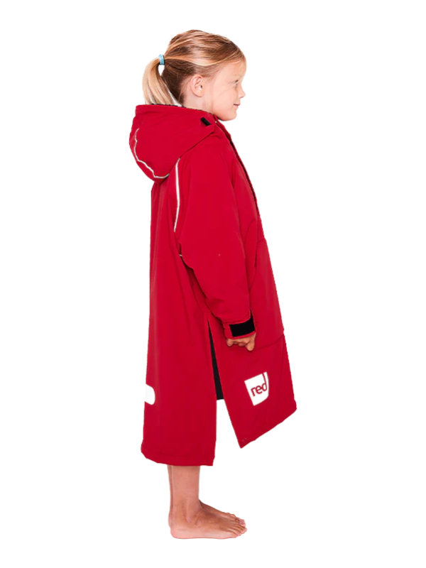 Red Original Change Kids Poncho Half-Zip Long Sleeve - Red