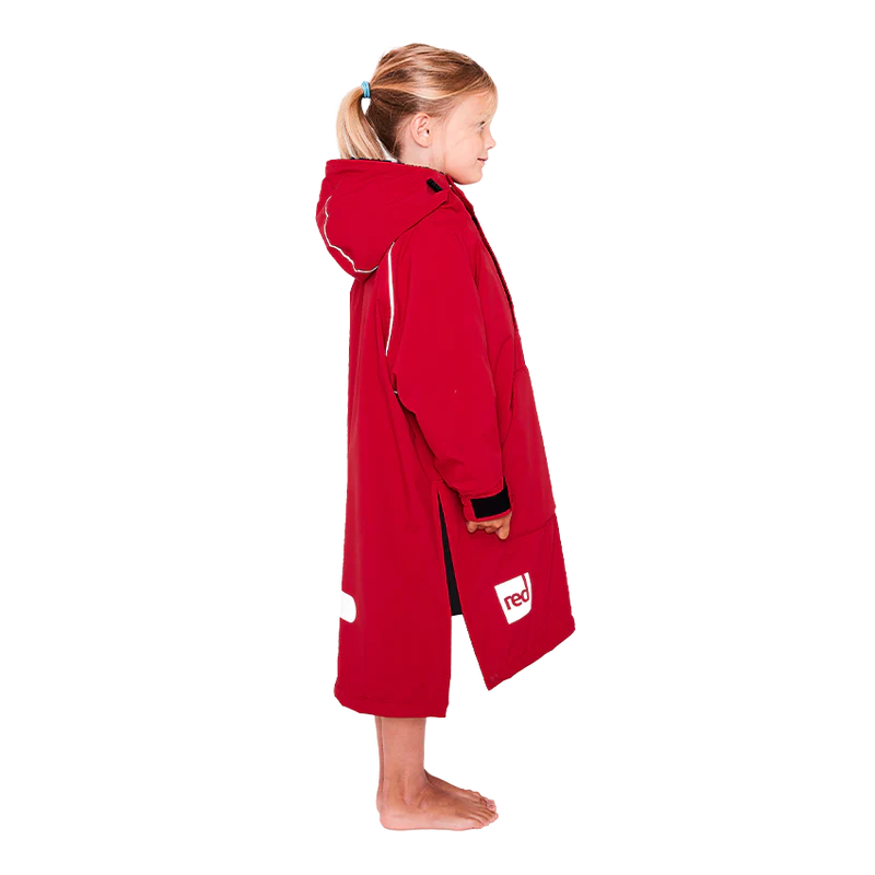 Red Original Change Jacket Kids Half-Zip Long Sleeve - Red-Changing Robes-troggs.com