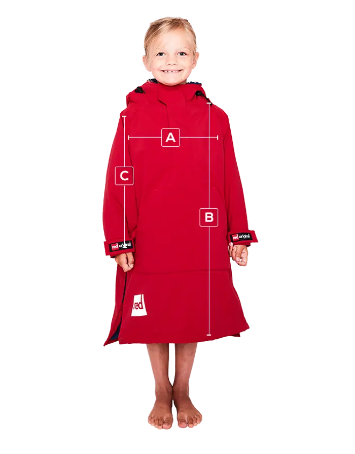 Red Original Change Jacket Kids Half-Zip Long Sleeve - Red-Changing Robes-troggs.com