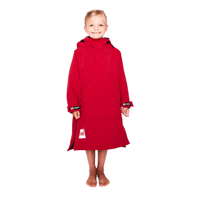 Red Original Change Jacket Kids Half-Zip Long Sleeve - Red-Changing Robes-troggs.com