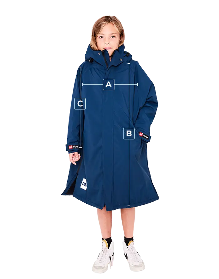 Red Original Pro Change Jacket Kids Long Sleeve - Navy-Changing Robes-troggs.com