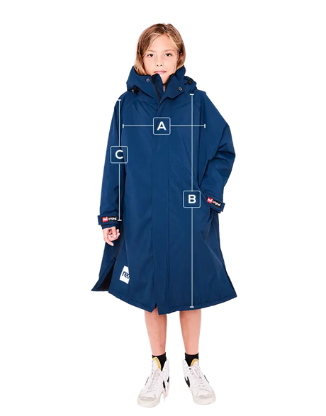 Red Original Pro Change Jacket Kids Long Sleeve - Navy-Changing Robes-troggs.com