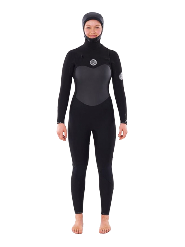 Rip Curl Womens Flashbomb 6/4 Hooded Wetsuit - Black