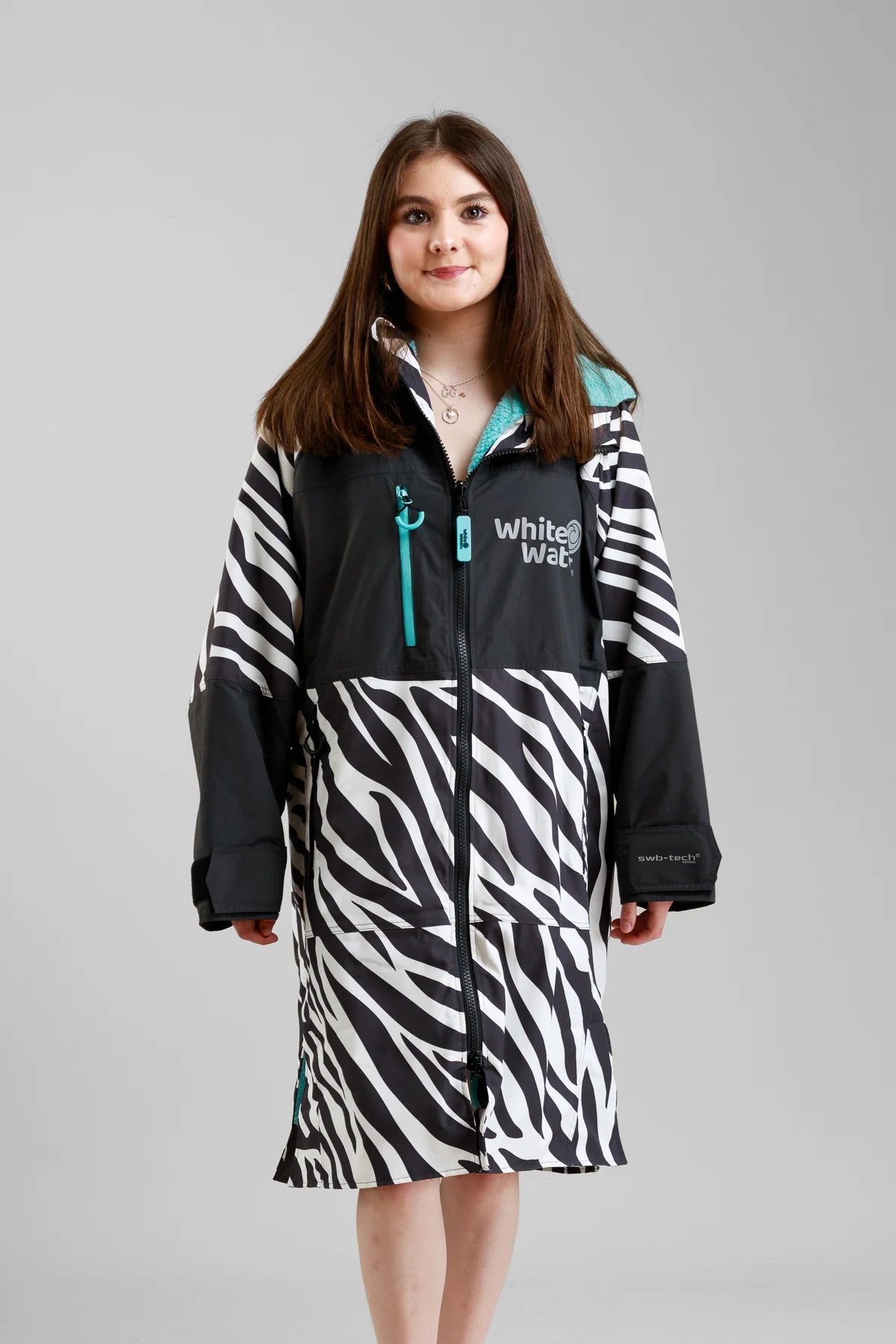 White Water Kids Hard Shell Changing Robe - Zebra Print