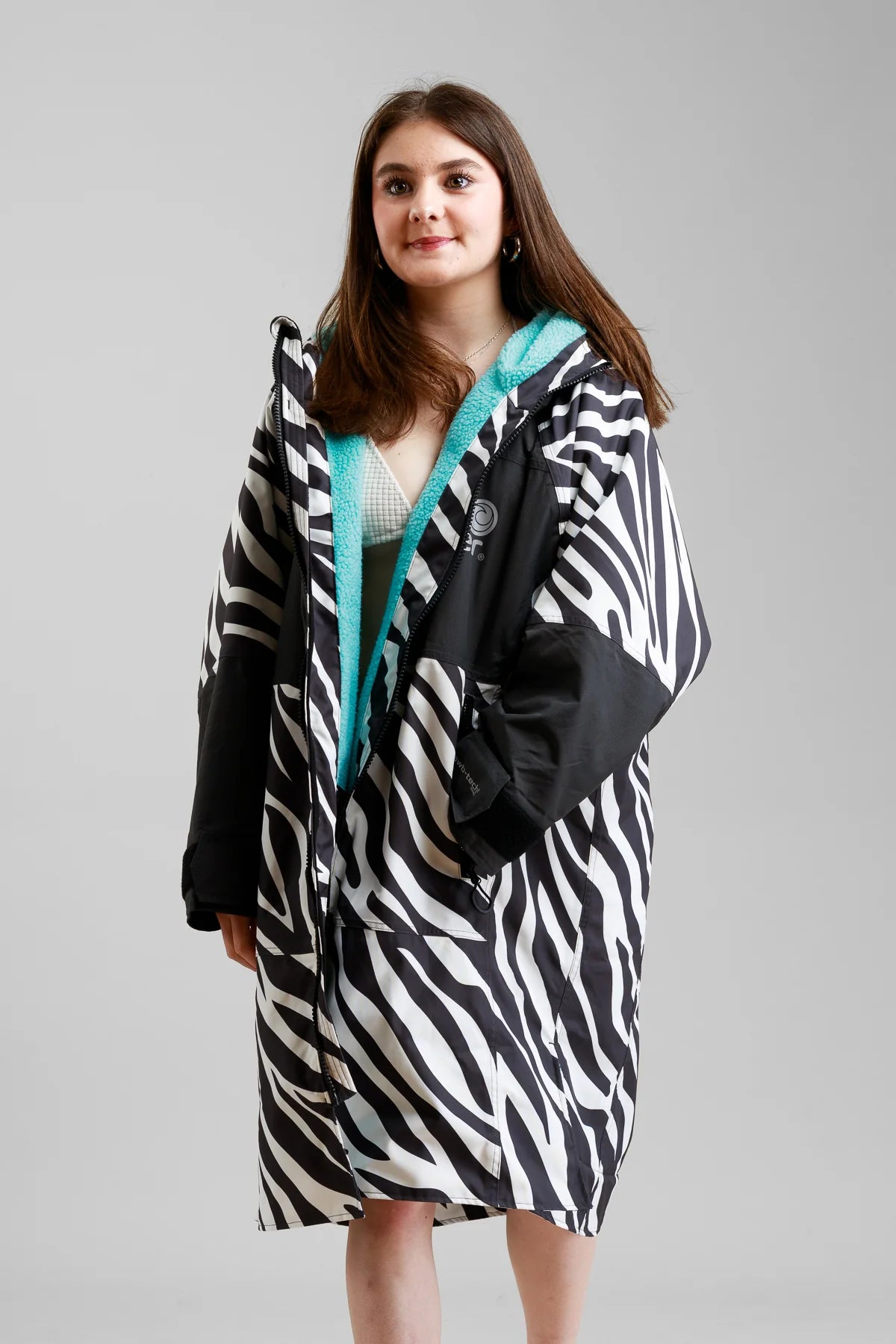 White Water Kids Hard Shell Changing Robe - Zebra Print