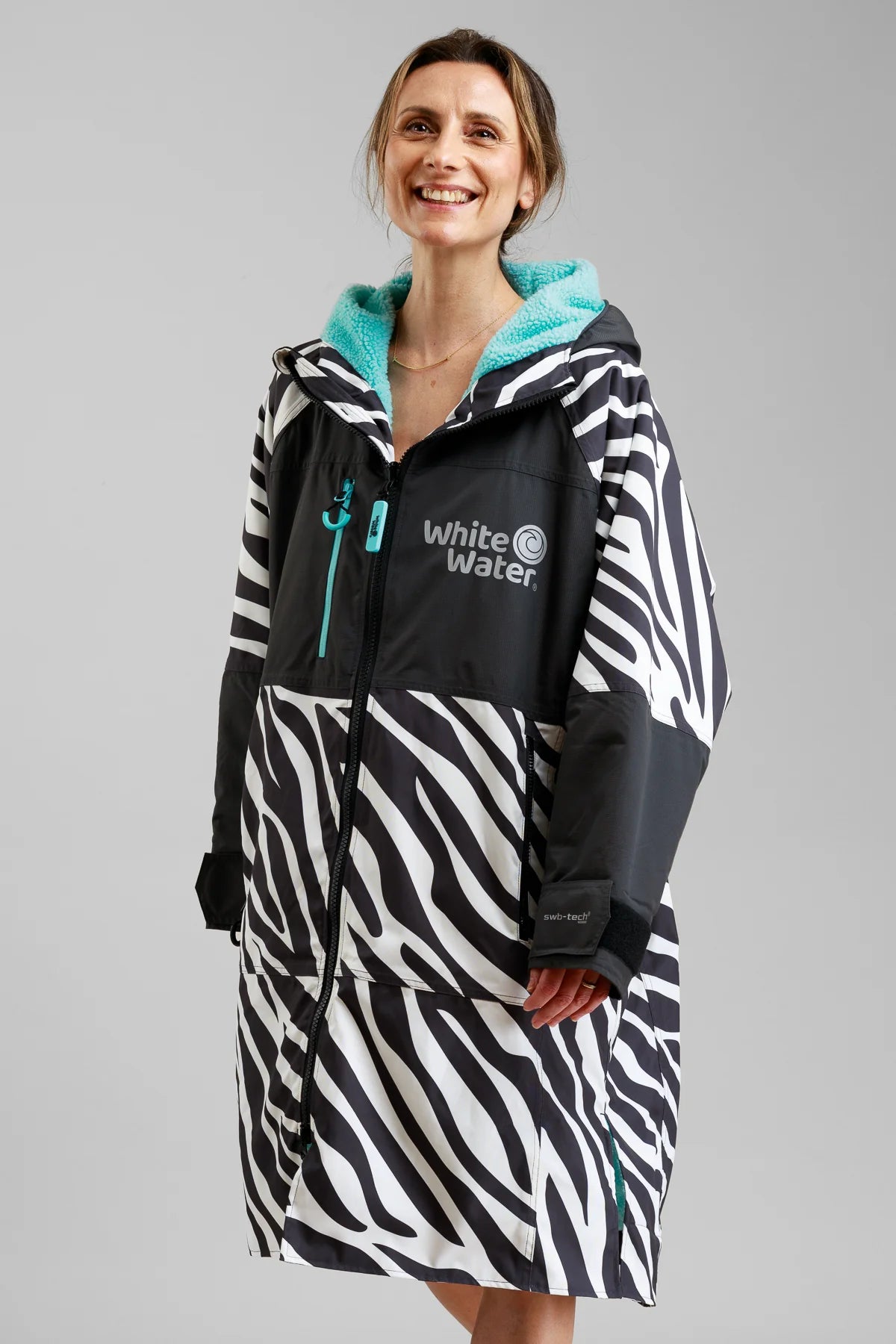 White Water Hard Shell Changing Robe - Zebra Print