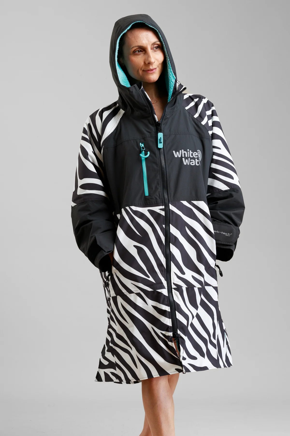 White Water Hard Shell Changing Robe - Zebra Print
