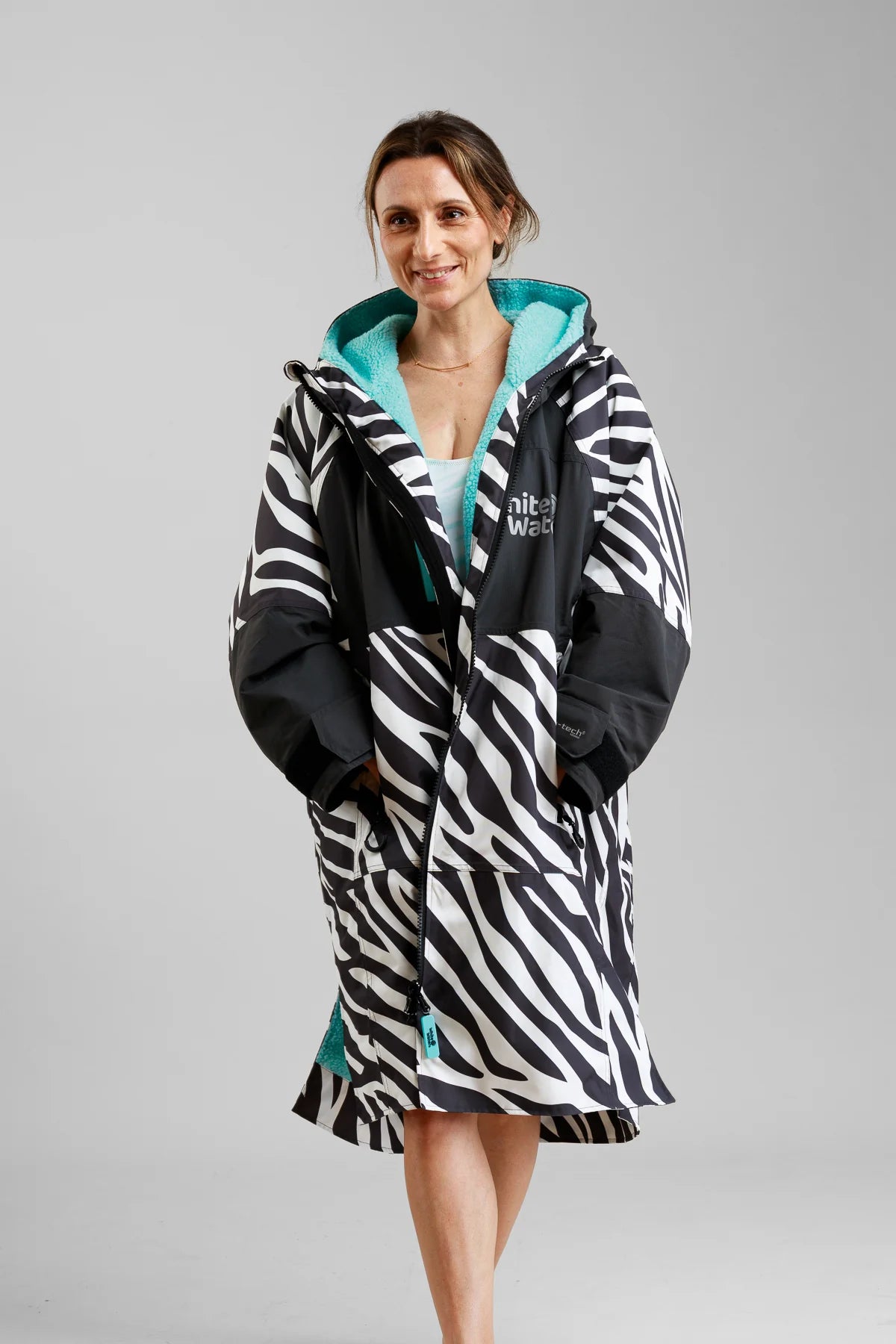 White Water Hard Shell Changing Robe - Zebra Print
