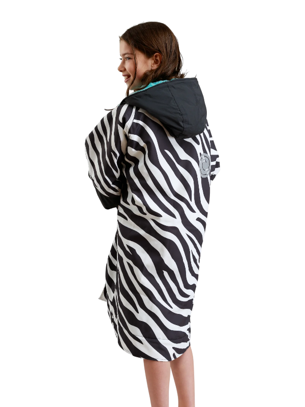 White Water Kids Hard Shell Changing Robe - Zebra Print