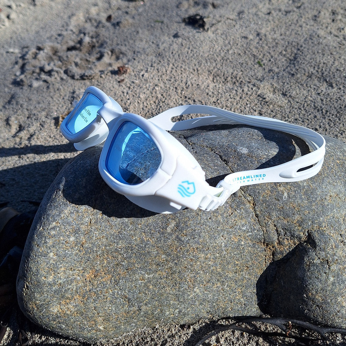Streamlined Adult Tinted Swim Goggles - White-Swim & Snorkel Accessories-troggs.com
