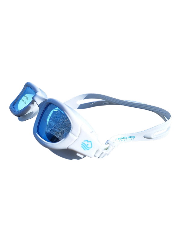 Streamlined Adult Tinted Swim Goggles - White