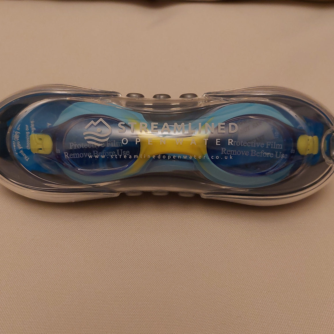 Streamlined Kids Swim Goggles - Blue/Yellow-Swim & Snorkel Accessories-troggs.com