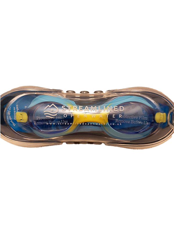 Streamlined Kids Swim Goggles - Blue/Yellow
