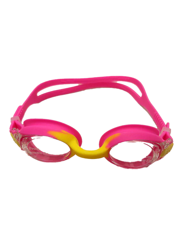Streamlined Kids Swim Goggles - Pink/Yellow