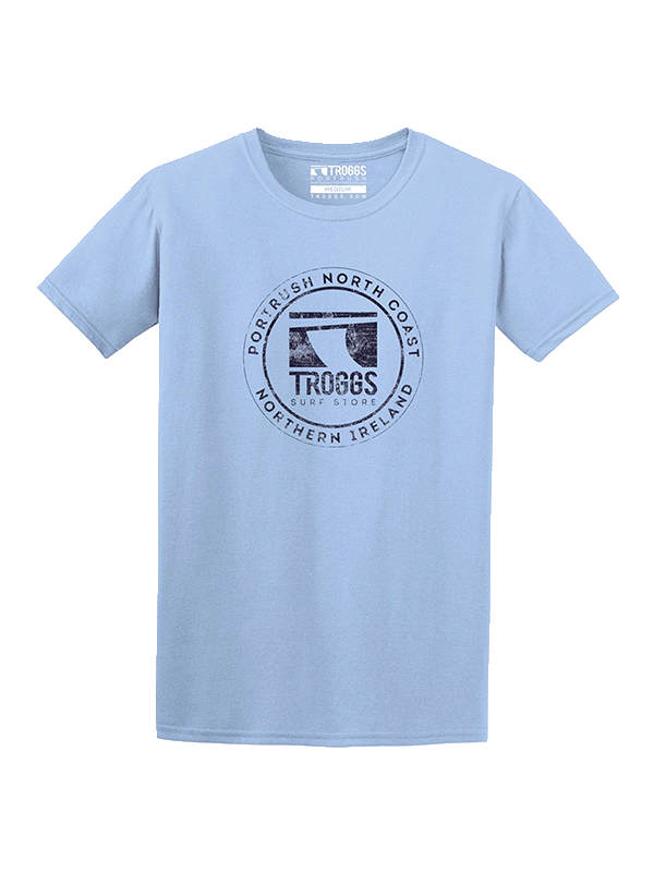 Troggs Mono Sticker T-Shirt - Light Blue