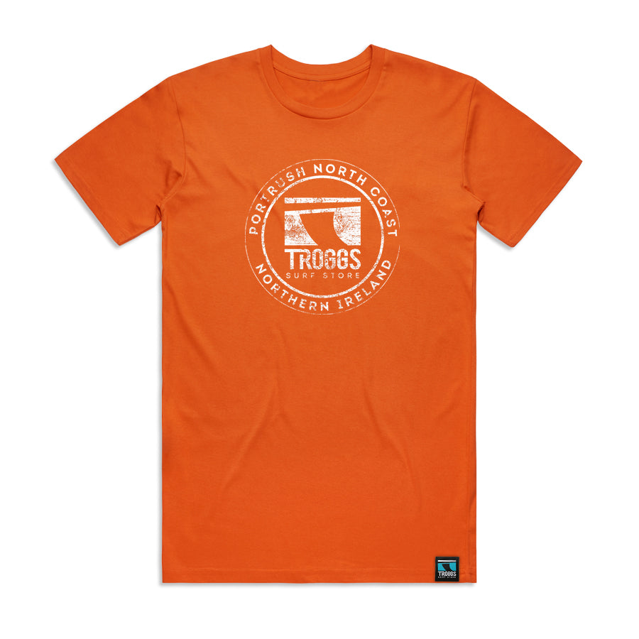Troggs Mono Sticker T-Shirt - Orange-Clothing-troggs.com