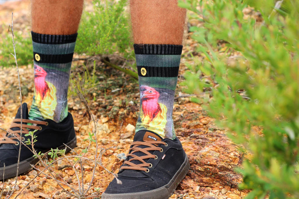 Mennie Brand Bush Turkey Crew Socks