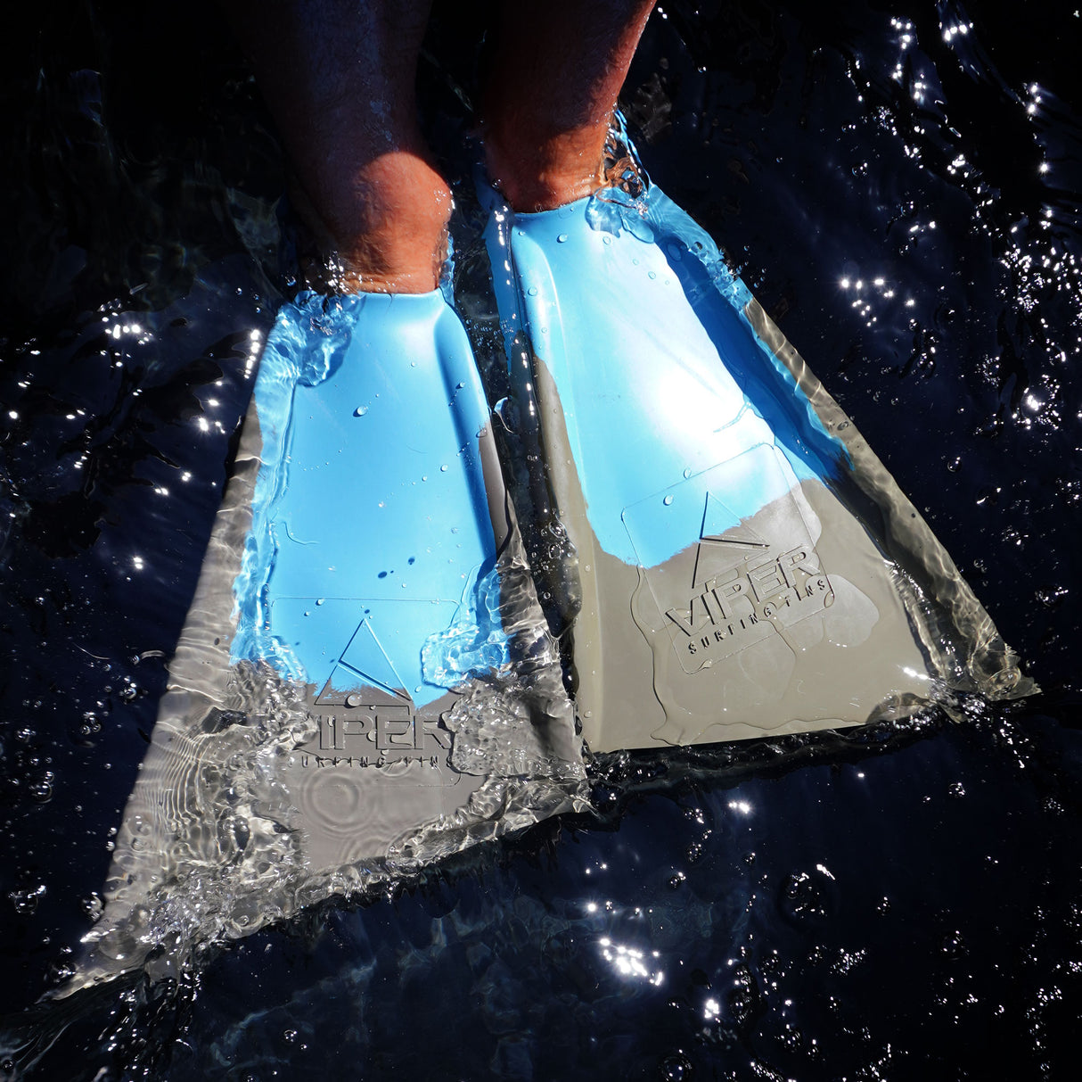 Mike Stewart MS Viper Delta Bodyboard Fins - Blue/Charcoal