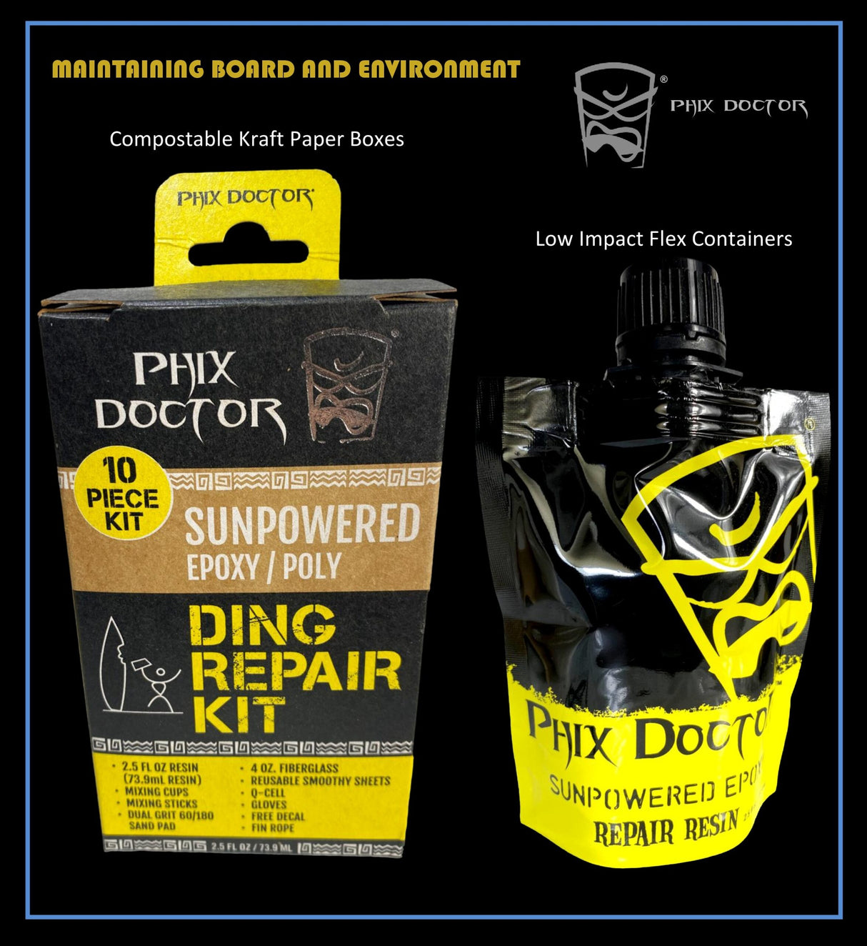 Phix Doctor Universal Sun Powered Expoxy/Poly Repair Kit - Large (4oz)