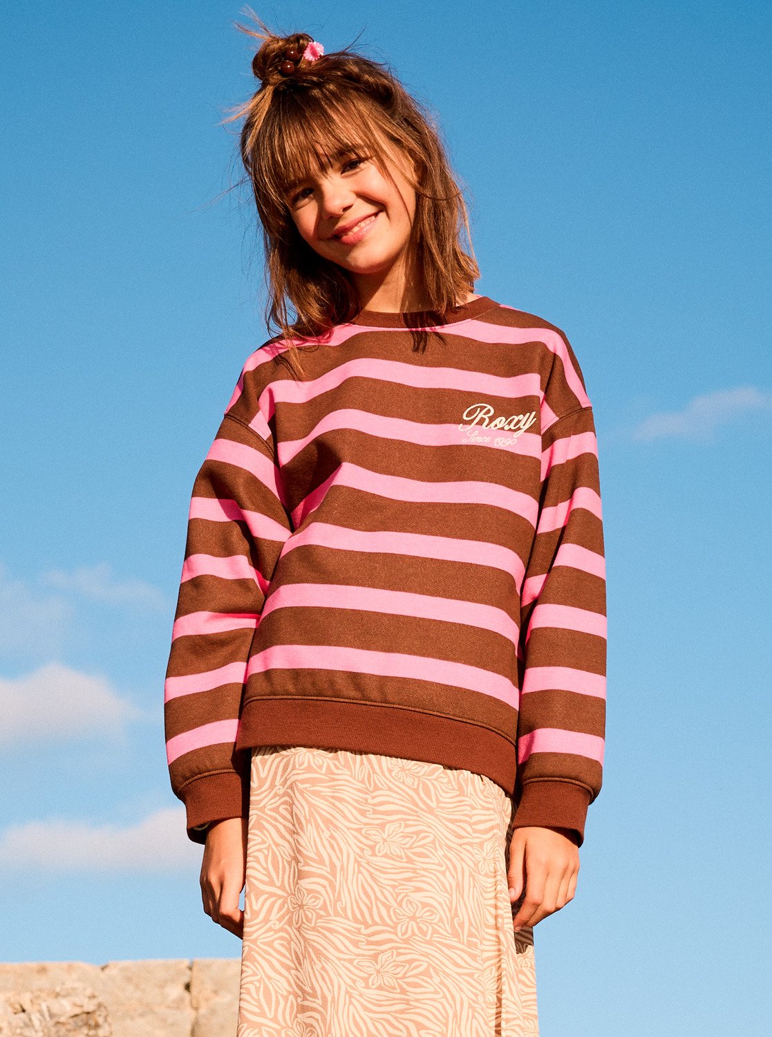 Roxy Girls Little Things Striped Sweatshirt