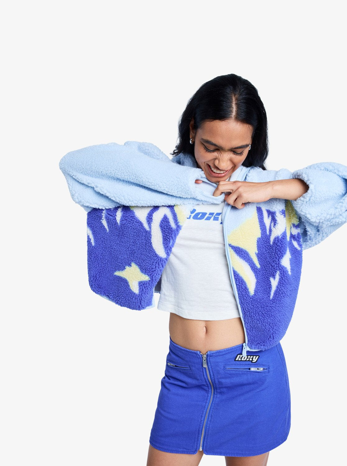 Roxy Chloe Kim Print Zip Hooded Fleece
