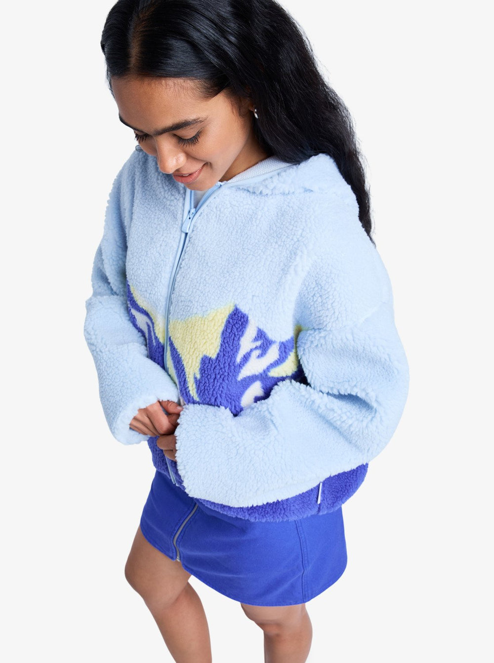 Roxy Chloe Kim Print Zip Hooded Fleece