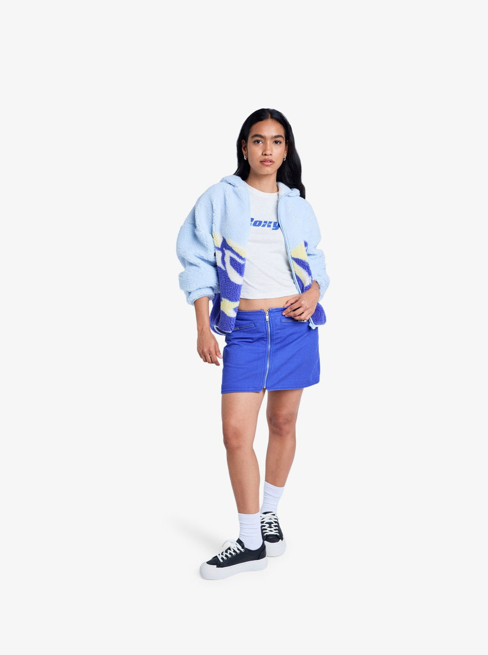 Roxy Chloe Kim Print Zip Hooded Fleece