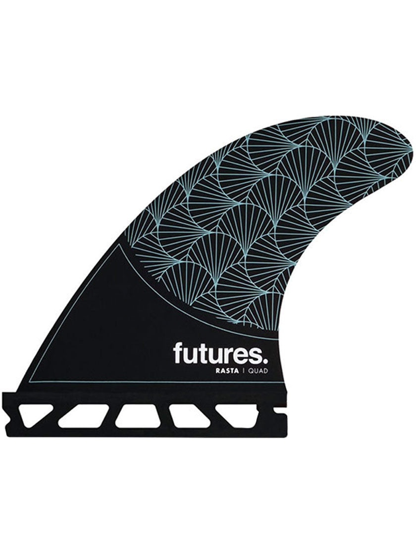 Futures Rasta Honeycomb Quad Fins - Black/Teal