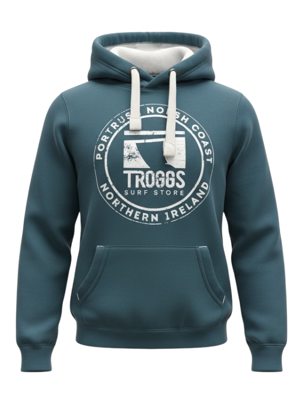 Troggs Mono Sticker Hoodie - Deep Sea Blue