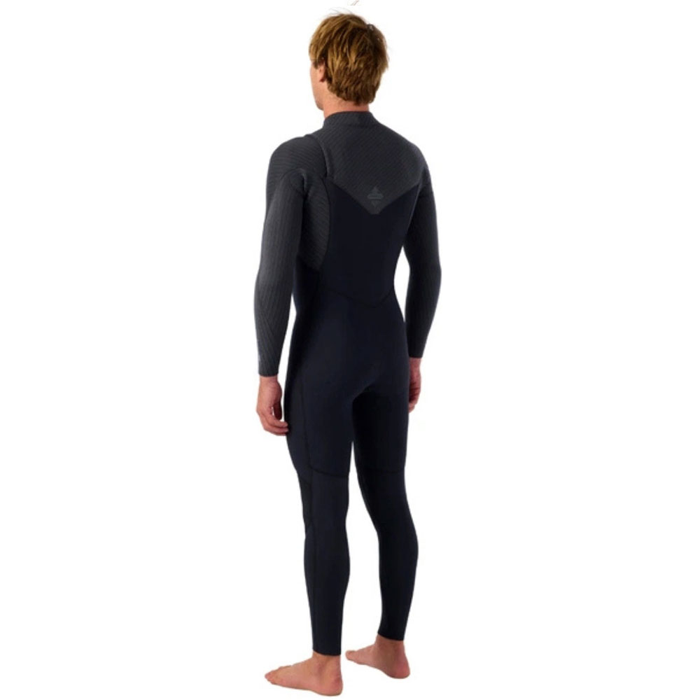 O'Neill Mens Hyperfreak 4/3+ Chest Zip Wetsuit - Black/Tempered Steel