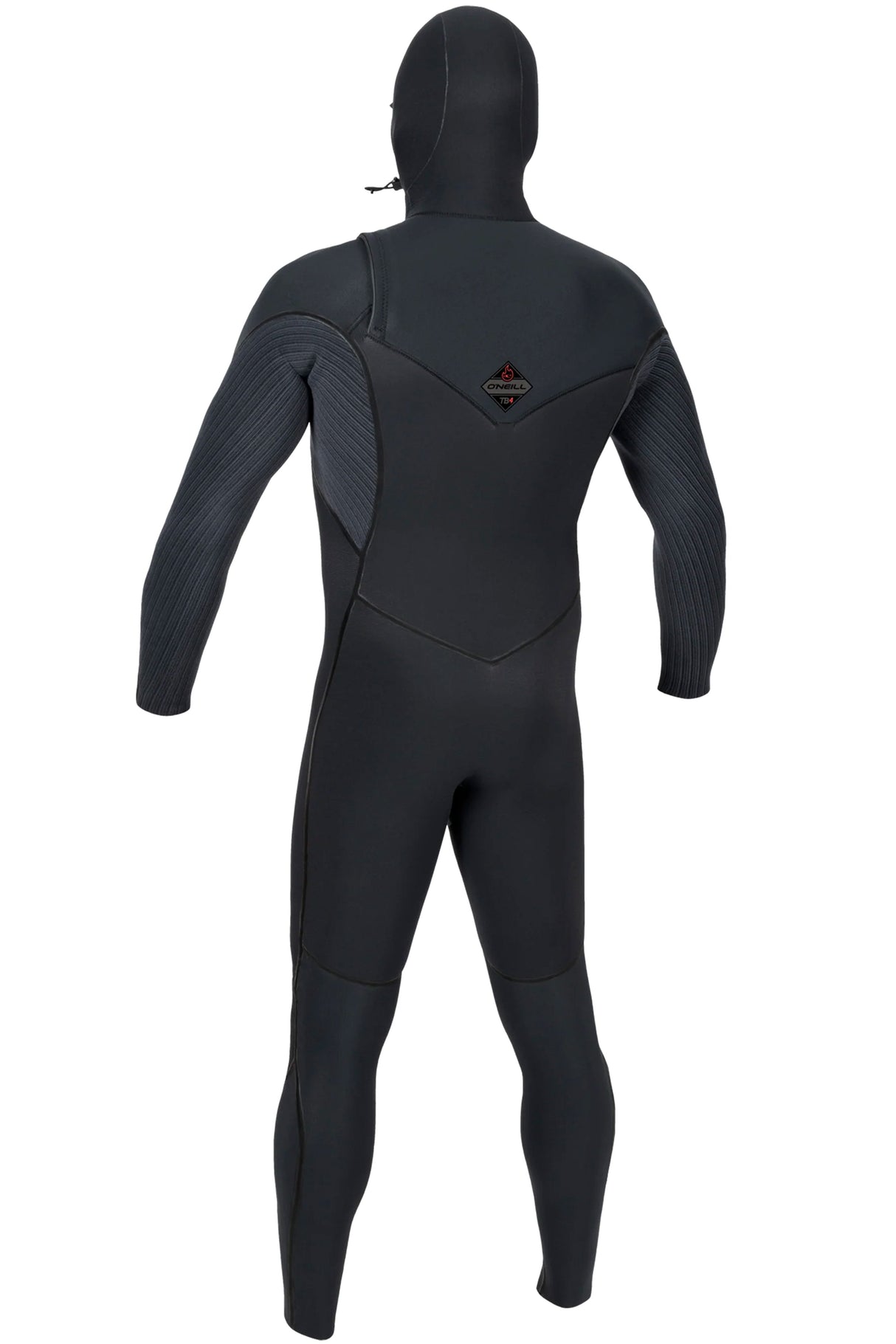 O'Neill Mens Hyperfreak Fire Hooded 5/4+ Chest Zip Wetsuit - Black