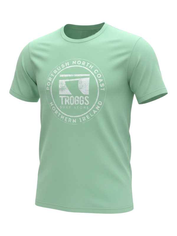 Troggs Mono Sticker T-Shirt - Mint Green