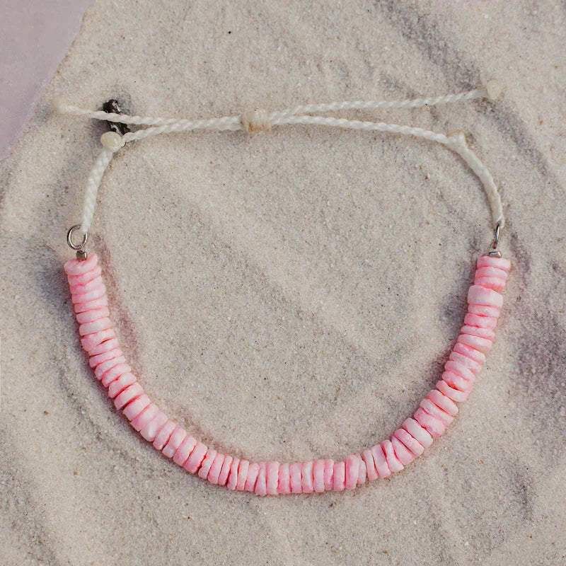 Pura Vida Pink Puka Shell Cord Bracelet