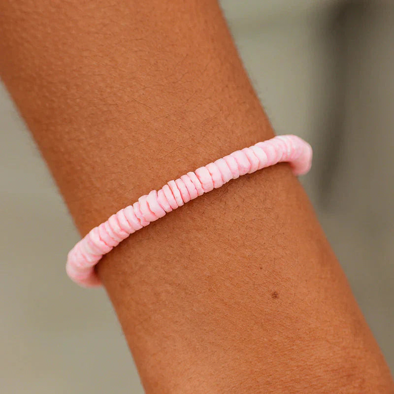 Pura Vida Pink Puka Shell Cord Bracelet