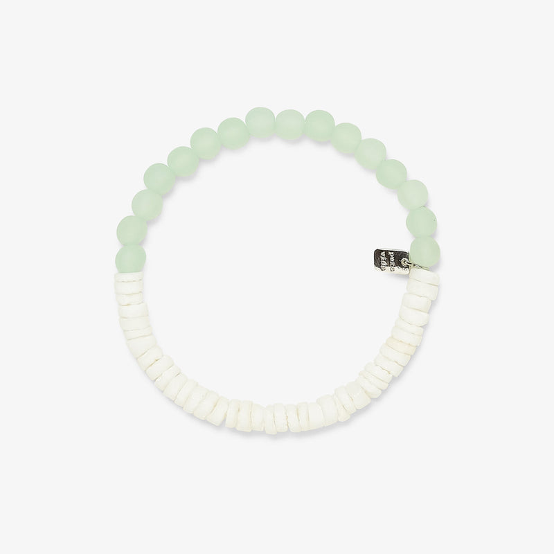 Pura Vida Puka Shell and Frosted Bead Bracelet