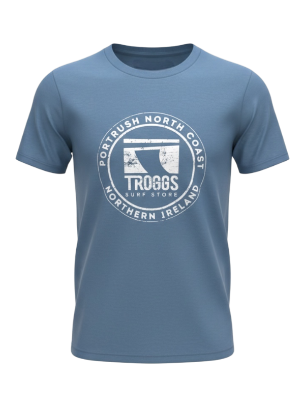 Troggs Mono Sticker T-Shirt - Indigo Blue