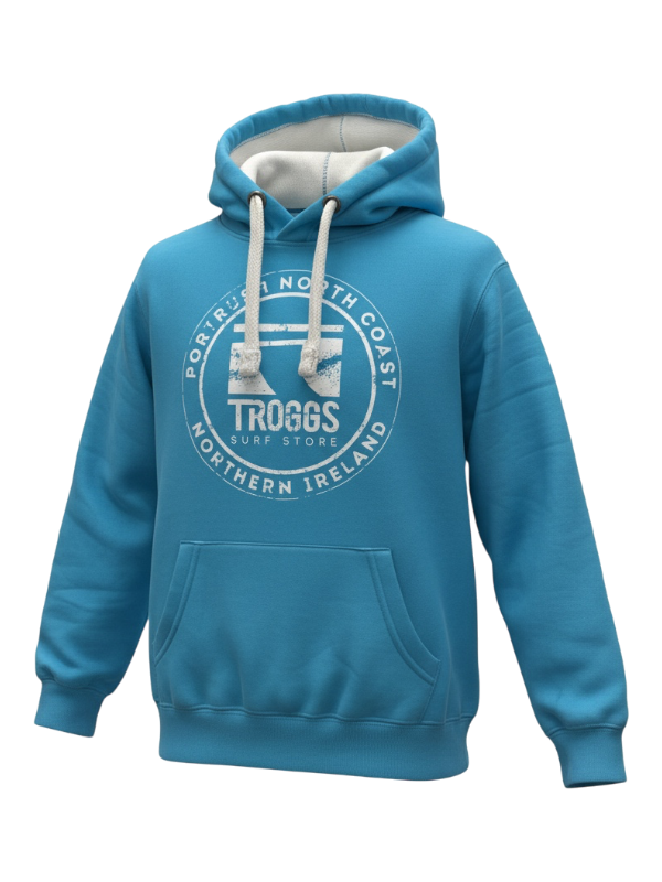 Troggs Mono Sticker Hoodie - Tropical Blue