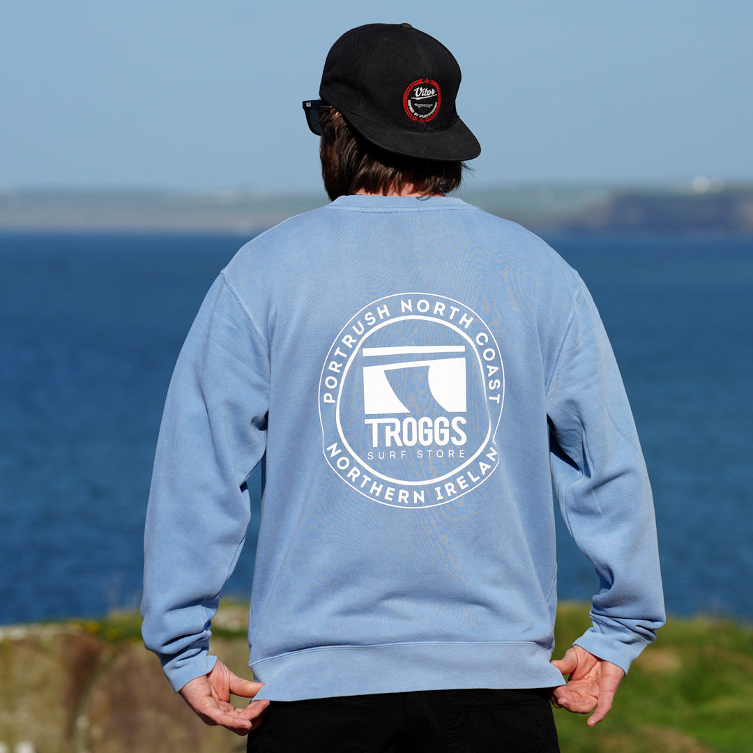 Troggs Independant Washed Sweatshirt - Sky Blue