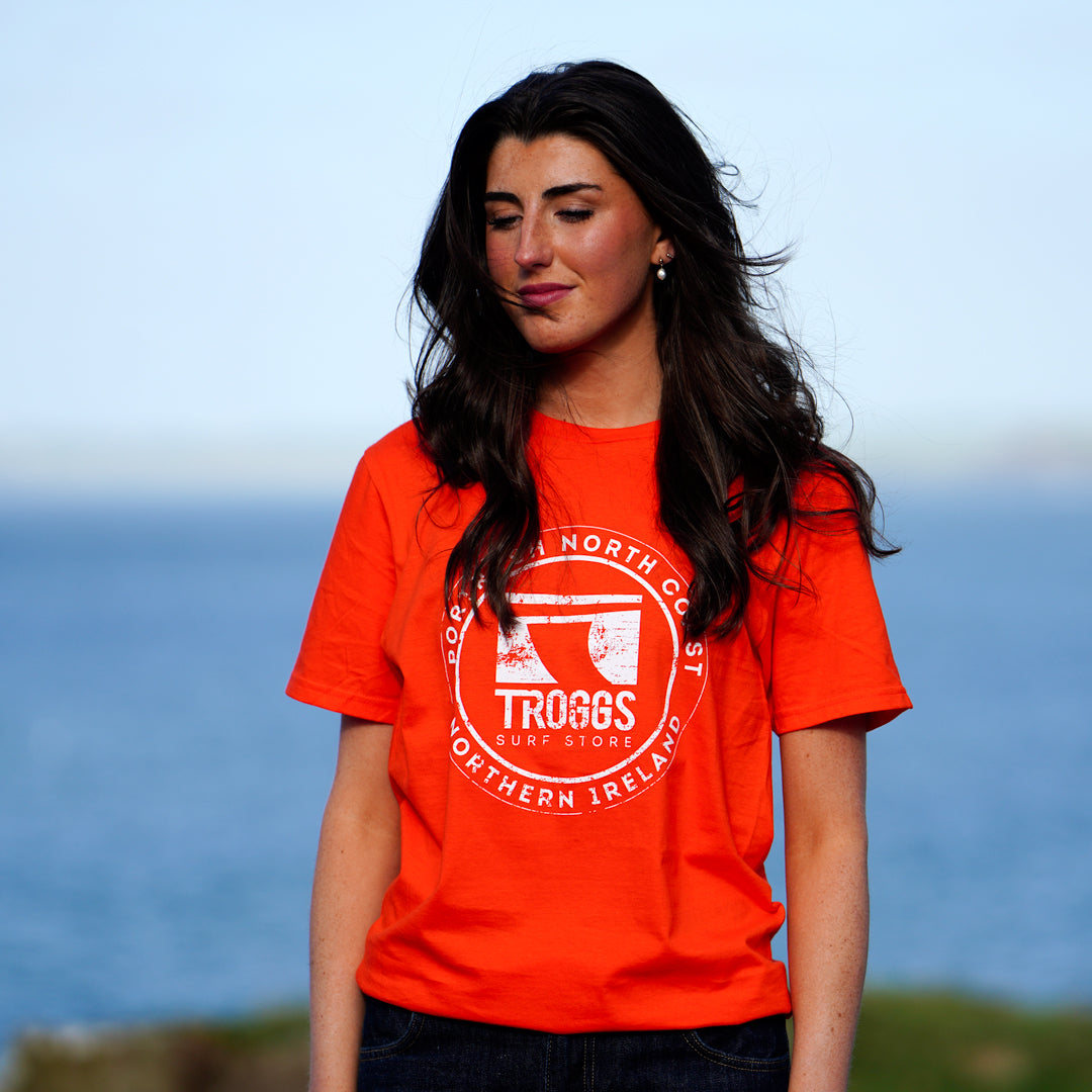 Troggs Mono Sticker T-Shirt - Orange