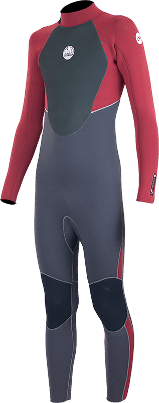 Alder Junior Stealth 5/4/3 Back Zip Wetsuit - Red