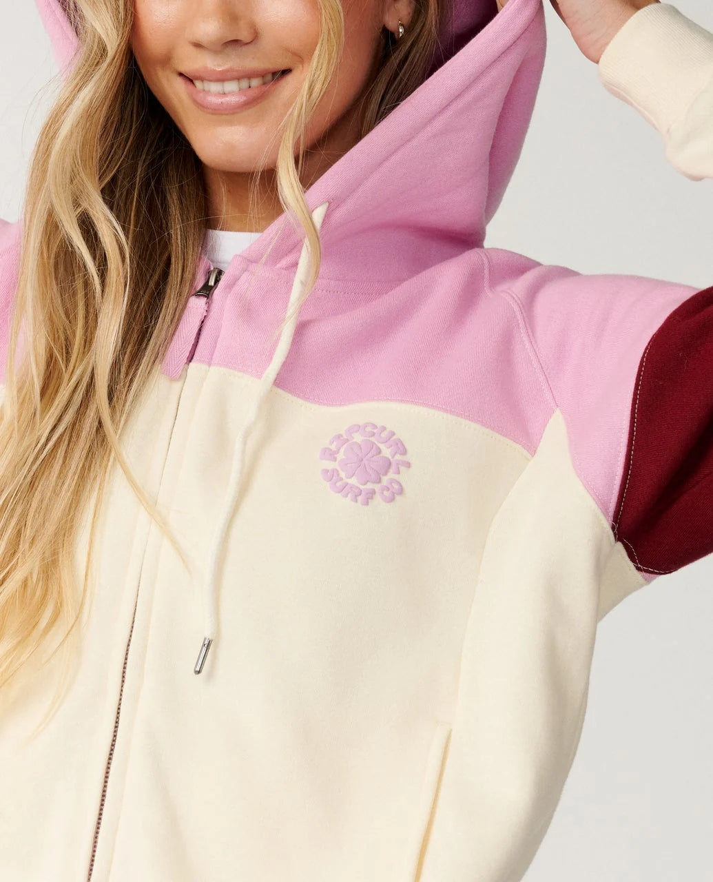 Rip Curl Party Wave Colour Block Zip Hoodie