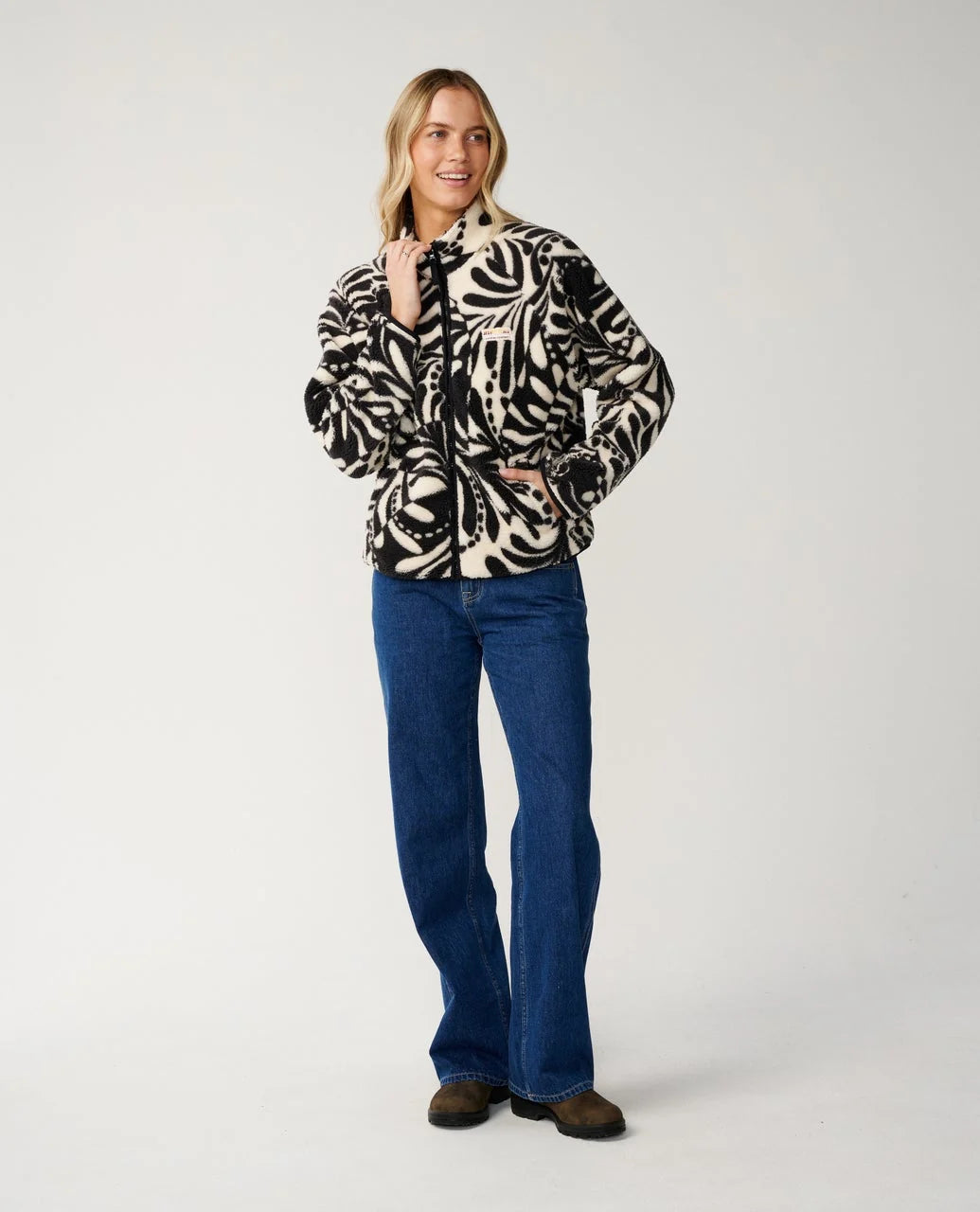 Rip Curl Party Wave Allover Zip Polar Fleece