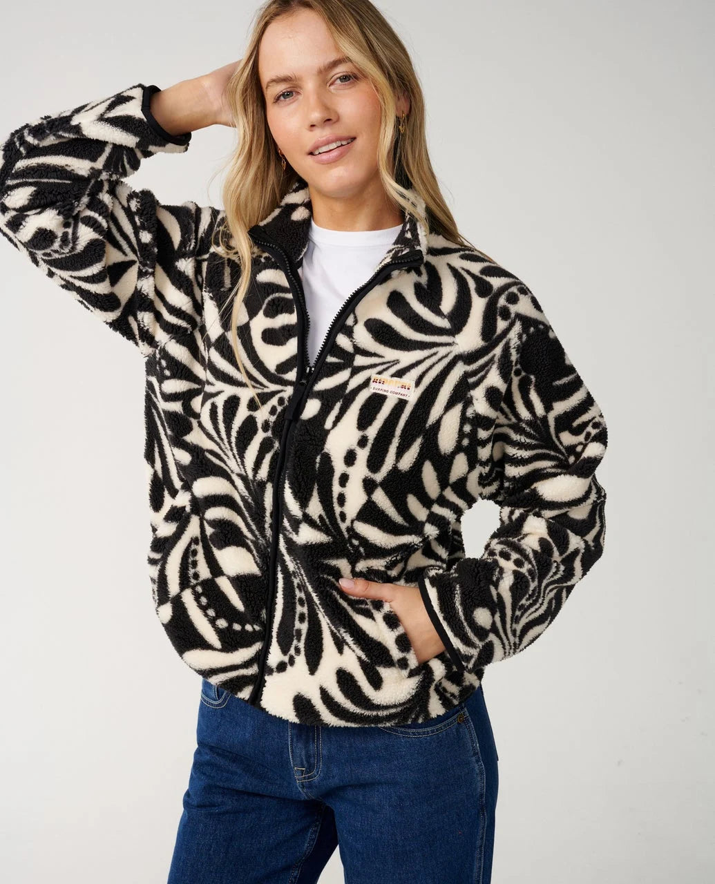 Rip Curl Party Wave Allover Zip Polar Fleece